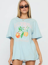 California Sugar Oversized Graphic Tee Blue